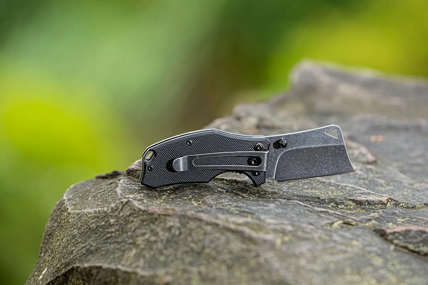 Smith's 51126 Lil Choncho 2.2” Cleaver Blade Pocket Knife - 400 Stainless Steel Blade   Rugged G10 Handle - Pocket Clip   Landyard Hole EDC - Thumb Slot for Easy Opening