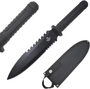 Snake Eye Tactical 15-Inches Fixed Blade Hunting Knife With Nylon Sheath (Black-1810-3)