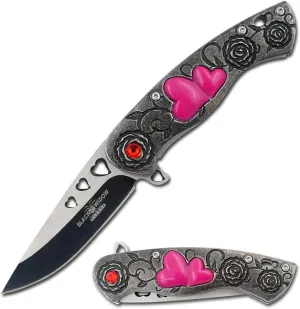 Snake Eye Tactical 7" Cupid Heart Ladies Valentines day Pocket Knife