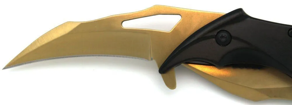 Snake Eye Tactical Dual Blade Bat Designed Action Assisted Folding Pocket Knife