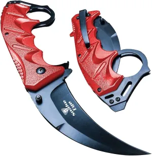 Snake Eye Tactical Everyday Carry Assist Style Folding Pocket Knife EDC (Red)