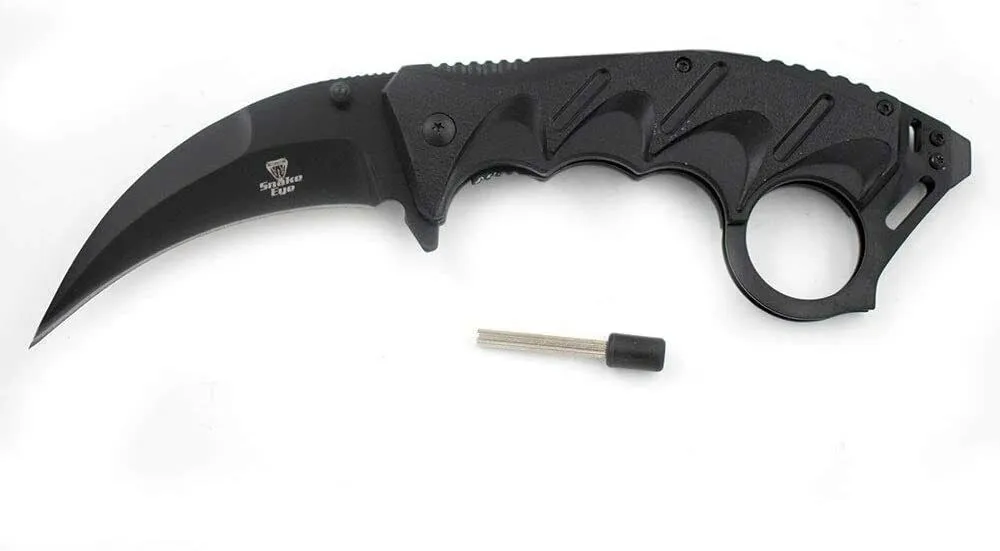 Snake Eye Tactical Everyday Carry Karambit Style Folding Knife