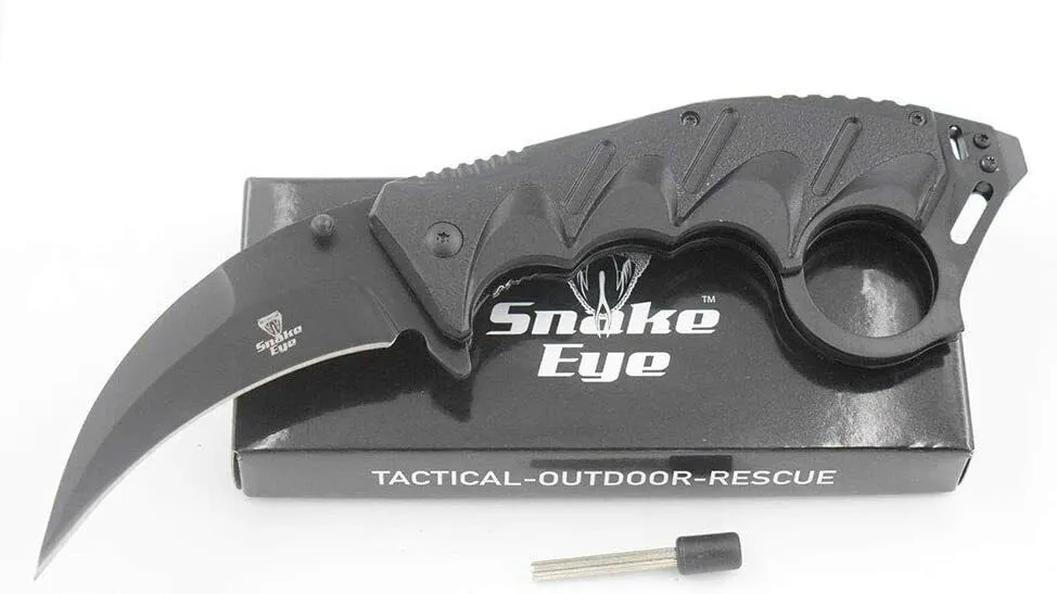 Snake Eye Tactical Everyday Carry Karambit Style Folding Knife