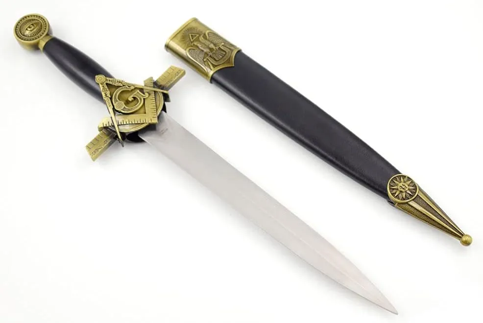 Snake Eye Tactical Fantasy Mason Knight Crusader Protected Hunting Knife (Brass-9214-2)