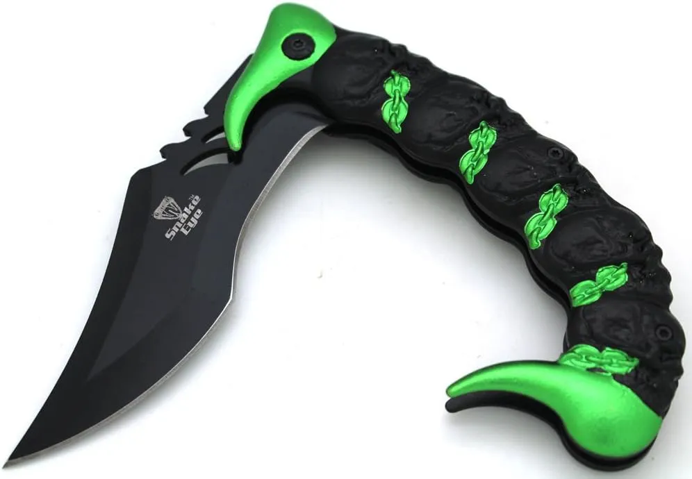 Snake Eye Tactical Fantasy Scorpion Tail Design Action Assisted Folding Knife Hunting Fishing Camping Outdoors