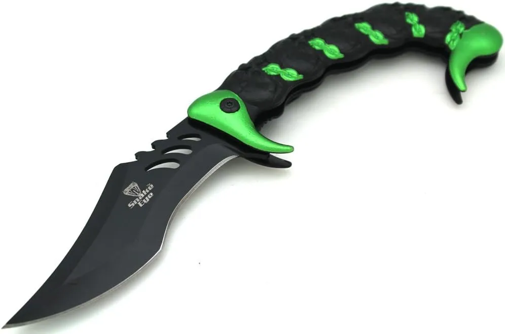 Snake Eye Tactical Fantasy Scorpion Tail Design Action Assisted Folding Knife Hunting Fishing Camping Outdoors