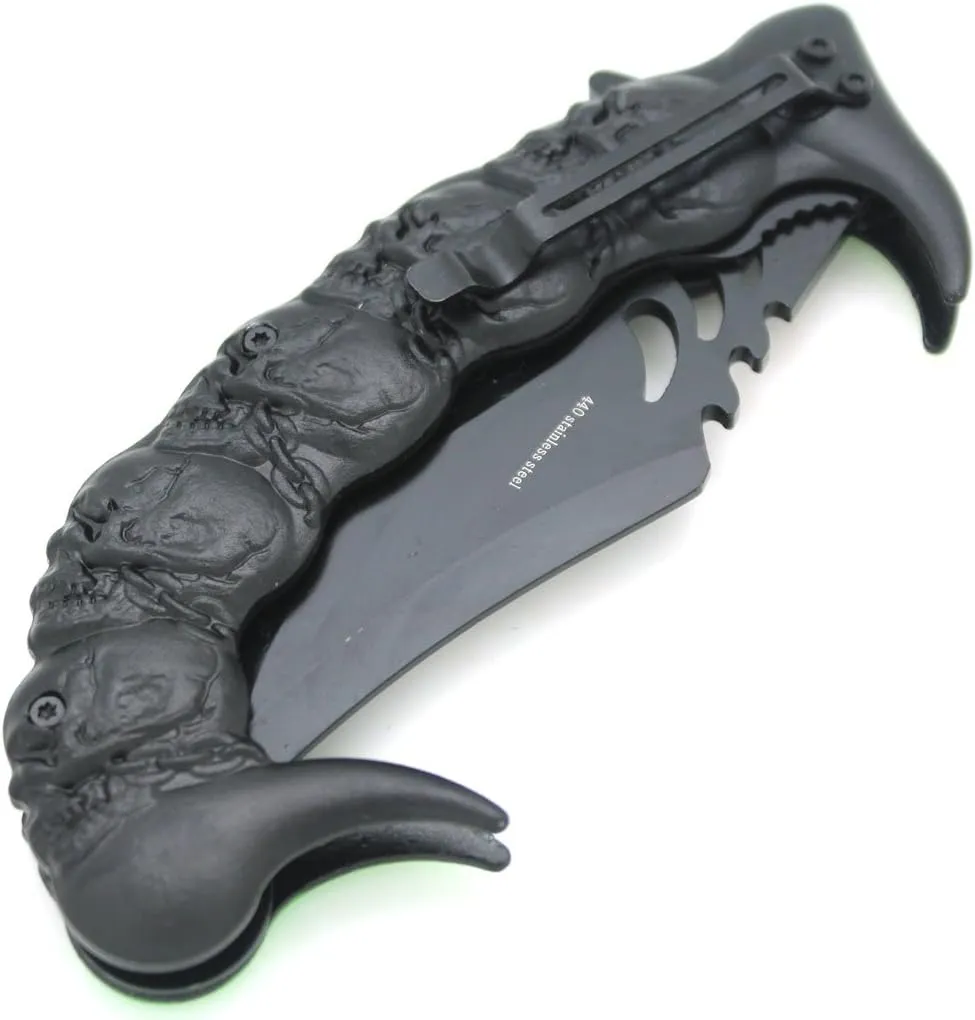 Snake Eye Tactical Fantasy Scorpion Tail Design Action Assisted Folding Knife Hunting Fishing Camping Outdoors