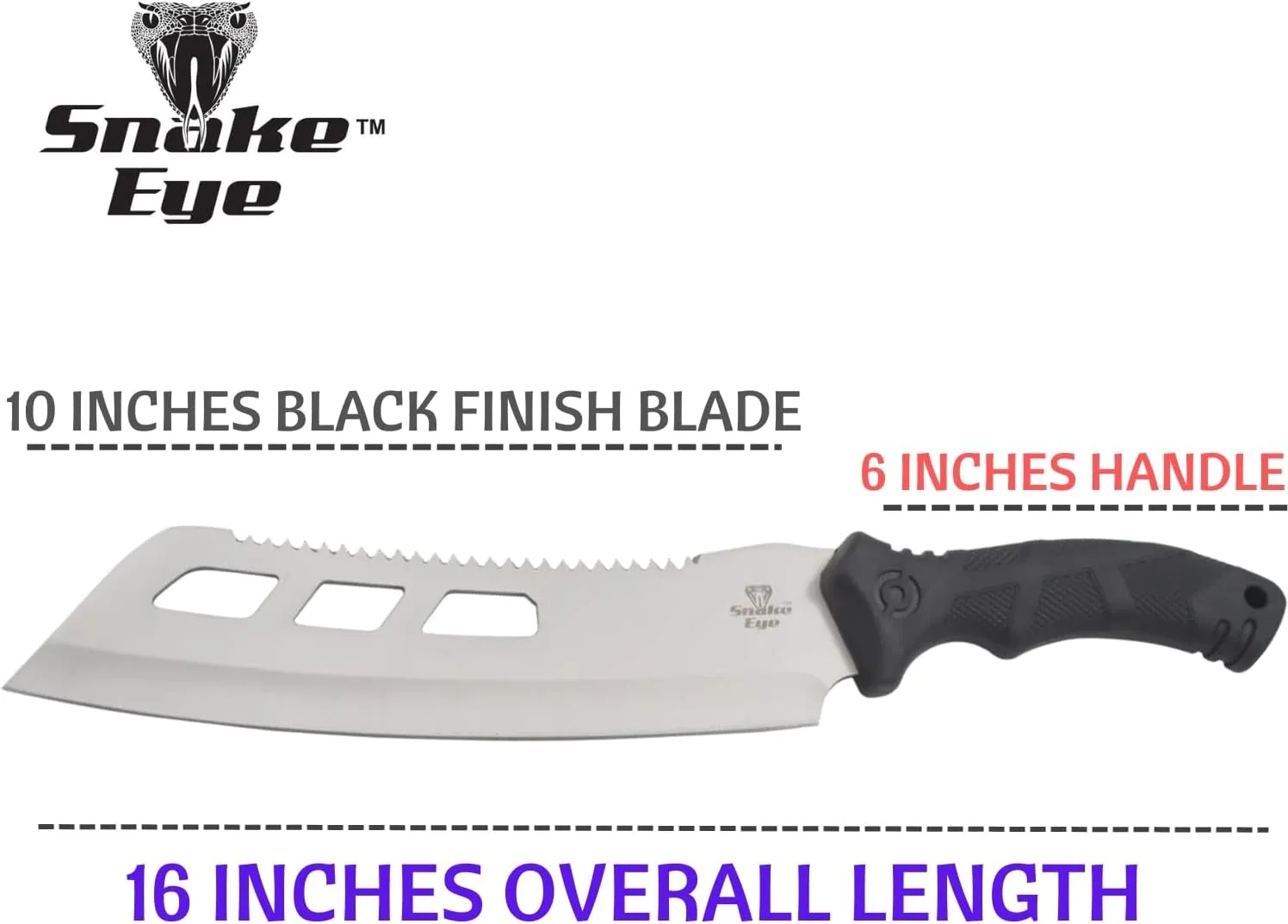 Snake Eye Tactical Fix Blade Rambo Style Survival Hunting Outdoor Knife with Nylon Sheath (Silver-1860)
