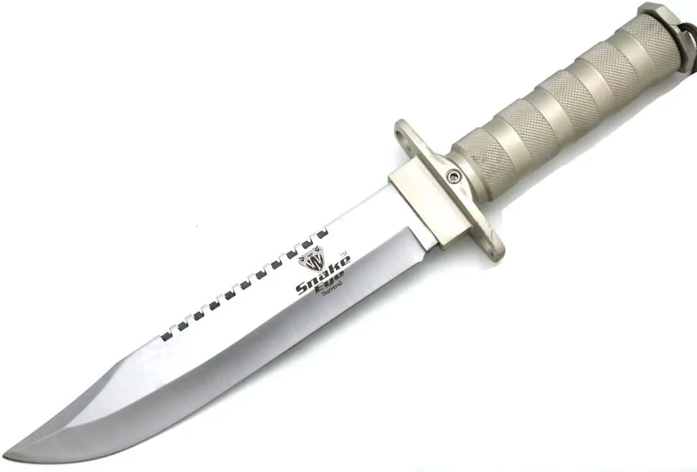 Snake Eye Tactical Full Tang Rescue Style Bowie Knife w/Sheath & Survival Kit Hunting Camping Fishing Outdoors Razor Sharp Blade