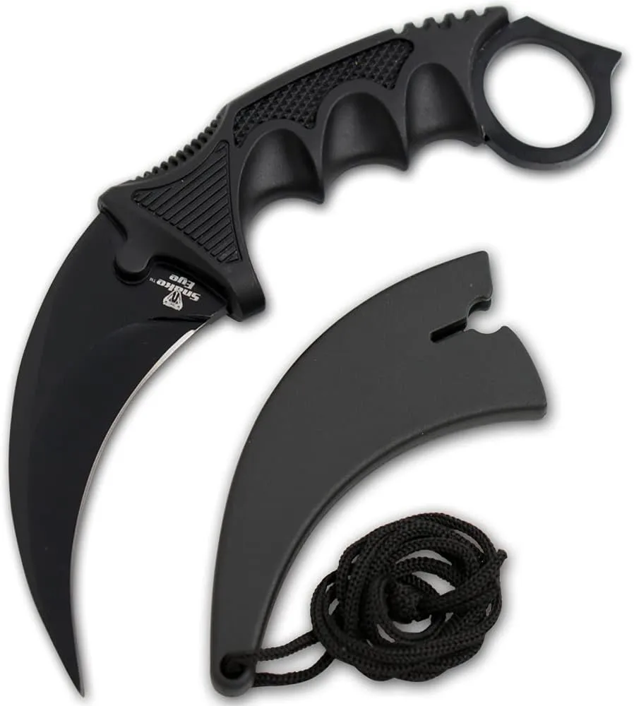 Snake Eye Tactical Triple Set - Karambit,Mini Huntsman Hunting Knife - Outdoors Hunting Camping Fishing (Black)