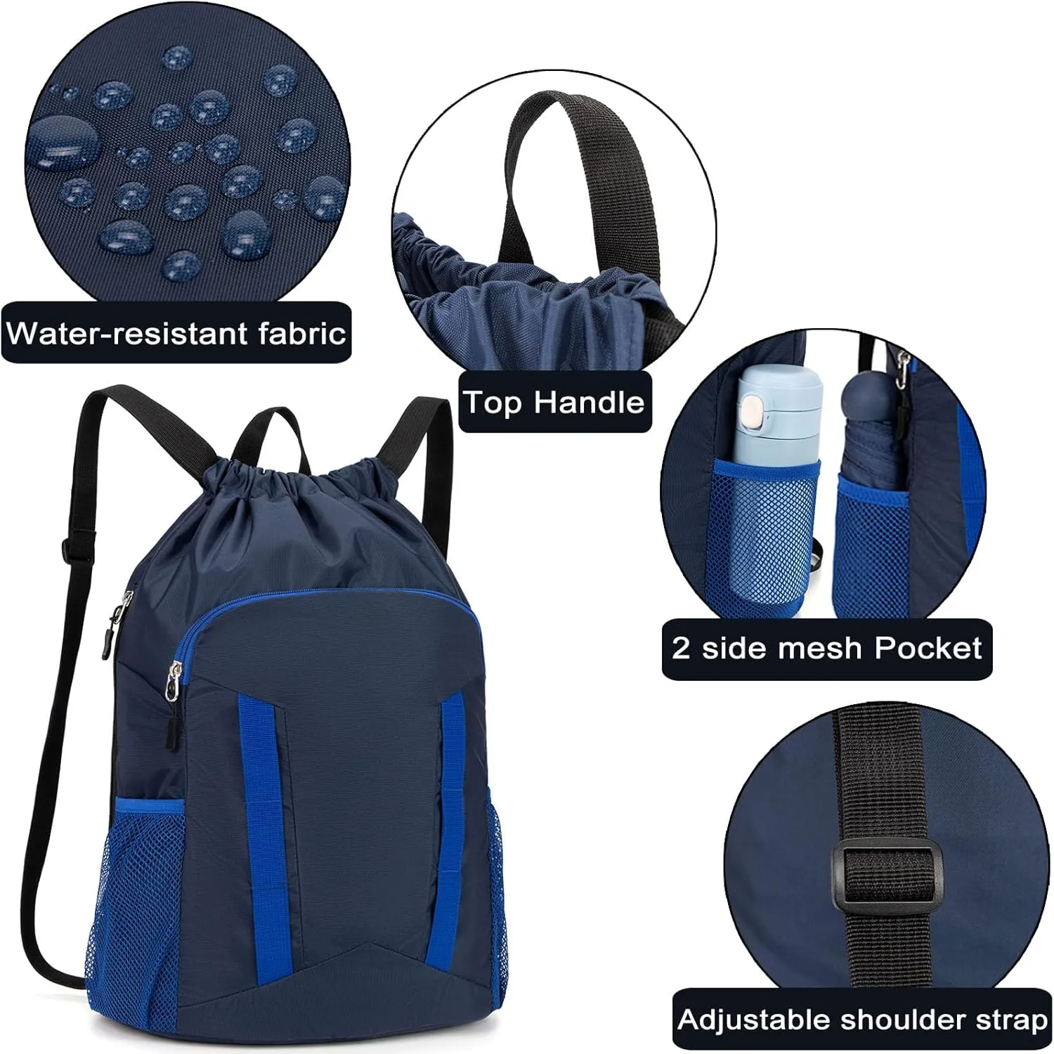 Soccer Drawstring Bag Basketball Backpack for Football Volleyball Gym Sports Training with Shoe Compartment