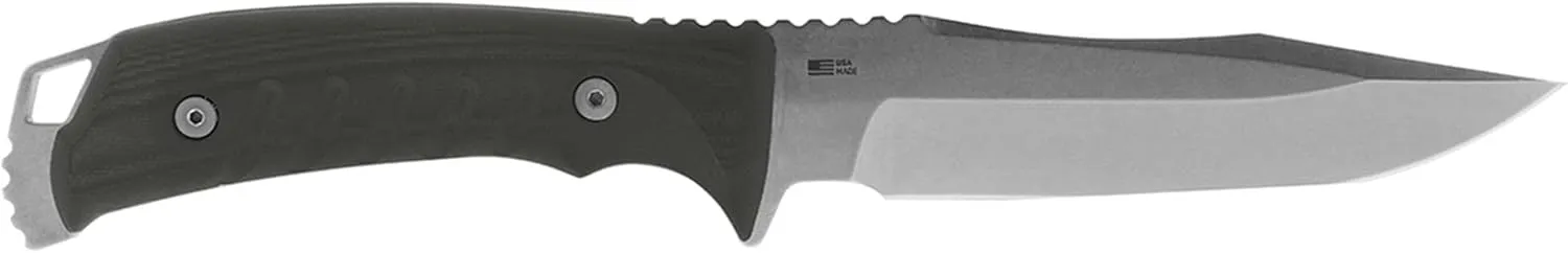 SOG Pillar Fixed Blade Knife- Full Tang 5 Inch S35VN Steel Blade Survival Knife, w/ Linen Micarta Handle and Kydex Sheath, Made in the USA (UF1001-BX)