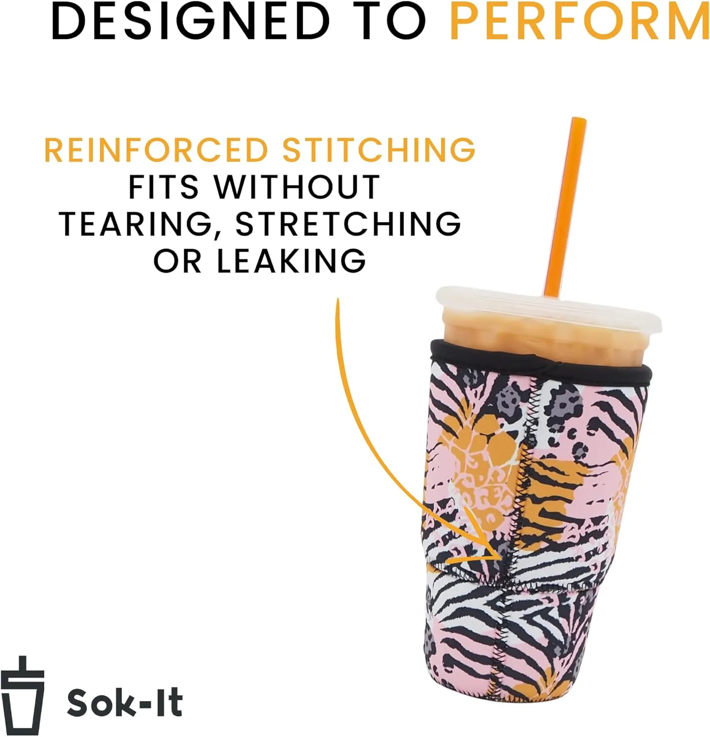 Sok It JavaSok NHL Iced Coffee & Cold Soda Insulated Neoprene Cup Sleeve (Tampa Bay Lightning, Large: 30-32oz)