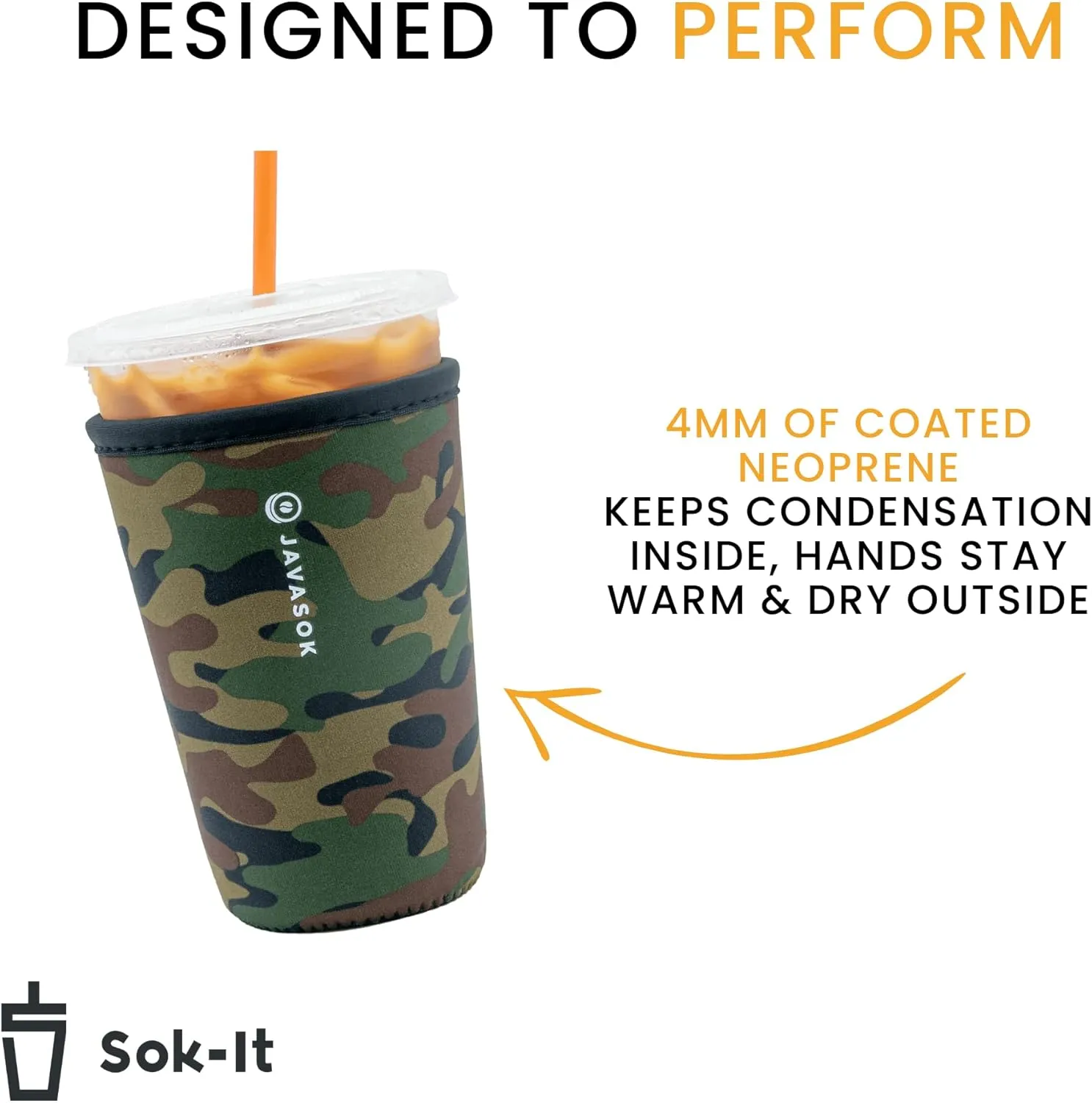 Sok It JavaSok NHL Iced Coffee & Cold Soda Insulated Neoprene Cup Sleeve (Tampa Bay Lightning, Large: 30-32oz)