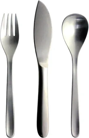 Sori Yanagi #1250 Dinner Cutlery Set, 3 Pieces, Knife, Spoon, Fork, Made in Japan