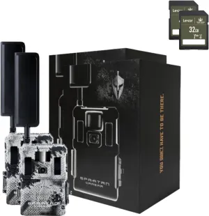 Spartan GoLive2 4G LTE Trail Camera, Live Stream,Anti-Theft GPS,On-Demand Image&Video Capture,Real-time Updates,Built-in Lithium Battery,Blackout,Areus Camo   32GB SD Cards (2PK) (Verizon)