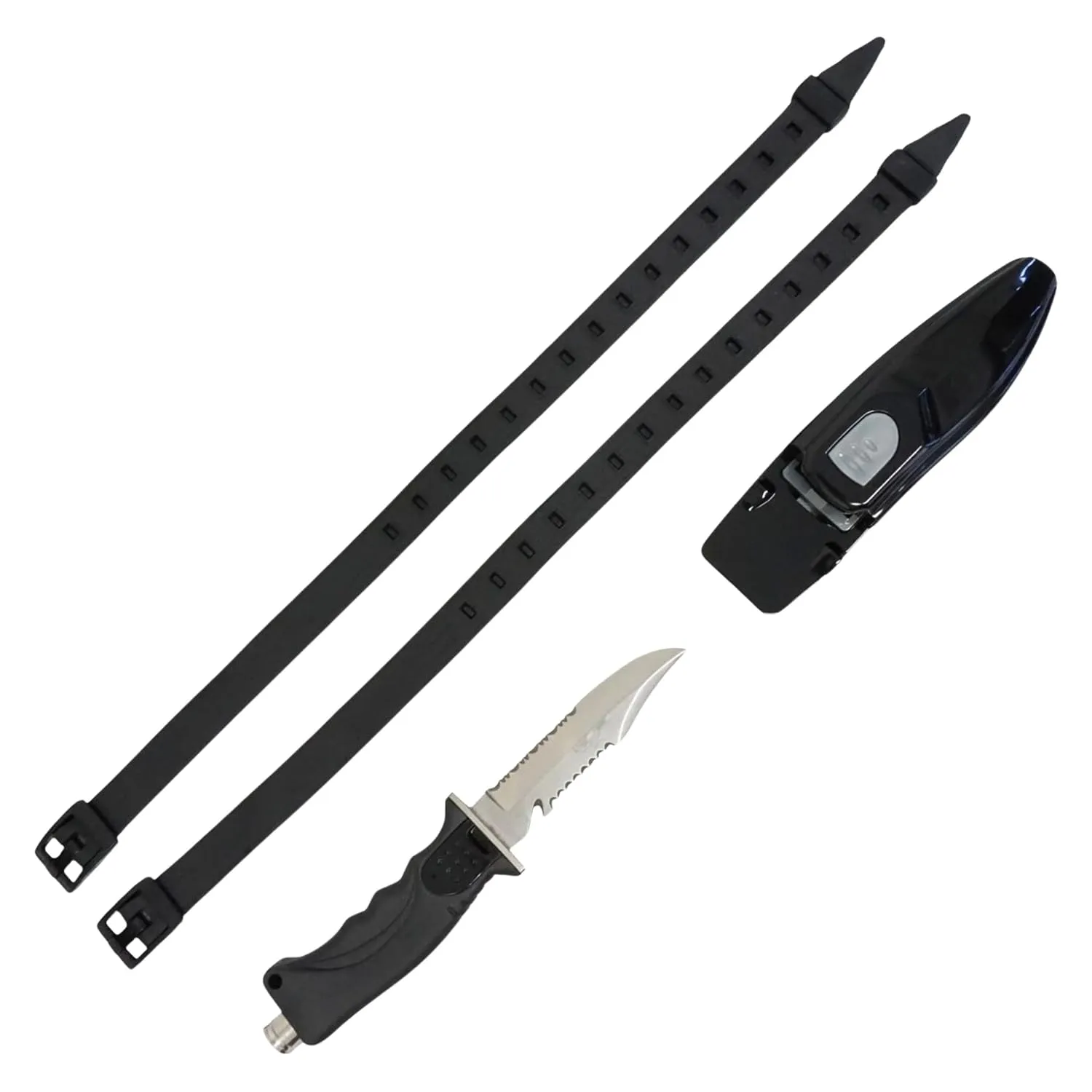 Spearfishing Dive Knife 10" Ultra Sharp 420 Stainless Steel Blade with Sheath & 2 Straps - Quick Release Button 4.3" for Usage Heavy Duty Scuba Diving Tactical Tool, Saltwater Resistant