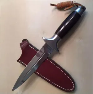 Special Agent Trooper Knife 1007 – Boot Dagger Commando Fighting Knife with 6" Stainless Steel Blade, micarta Handle, and Durable Sheath – Tactical Survival and Self-Defense Knife