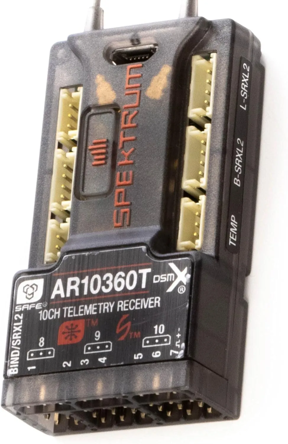 Spektrum AR10360T DSMX 10-Channel AS3X & Safe Telemetry Receiver, SPMAR10360T