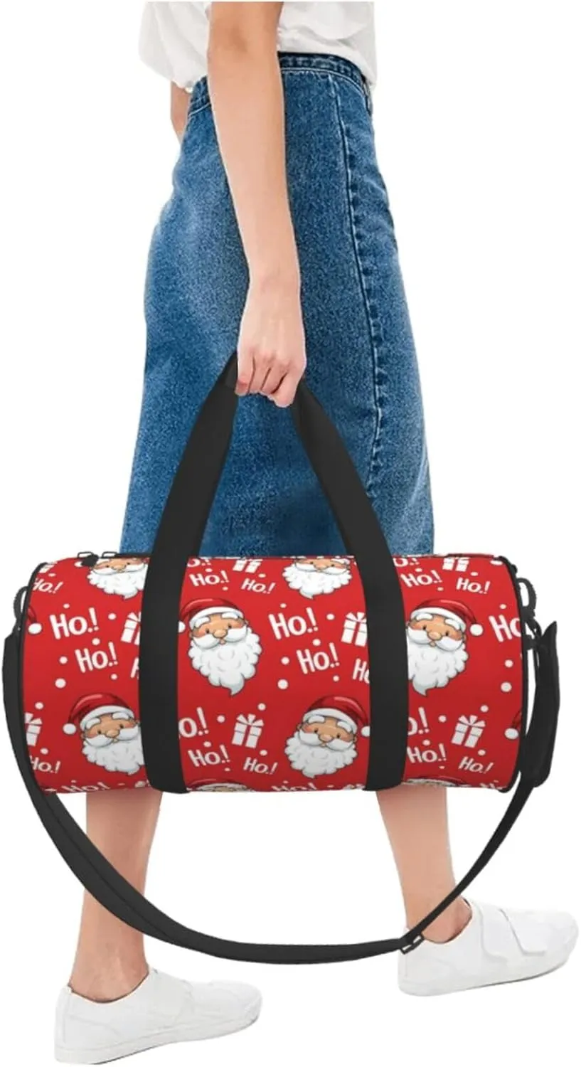 Sports Gym Duffle Bag Christmas Santa Foldable Lightweight Travel Bag