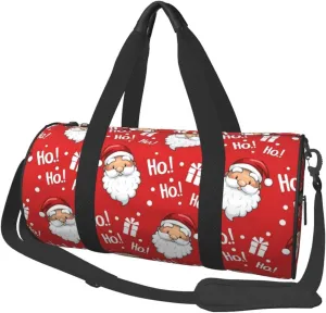 Sports Gym Duffle Bag Christmas Santa Foldable Lightweight Travel Bag
