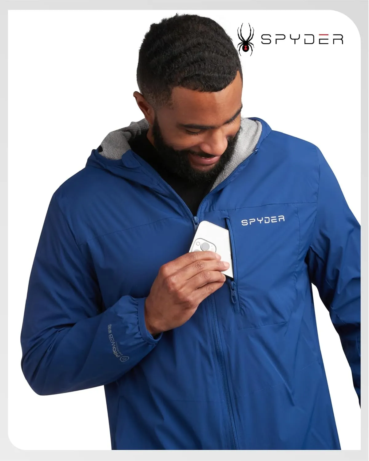 Spyder Mens Windbreaker Jacket - Lightweight Wind & Water Resistant Rain Coat for Men, Hooded Rain Jacket Men for Travel Golf