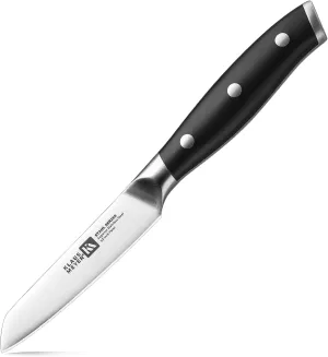 Stahl 3.5 inch Paring Knife High Carbon Exclusive German Steel Fruit Knife, Small Kitchen Knife with Ergonomic Handle (Black)