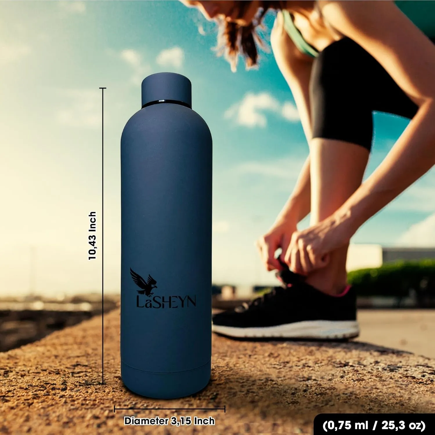 Stainless Steel Insulated Water Bottle 25oz | BPA Free | Perfect For On The Go, Home, Office Or Car | Leakproof Drinking Bottle Water Or Tea Or Coffee With Milk