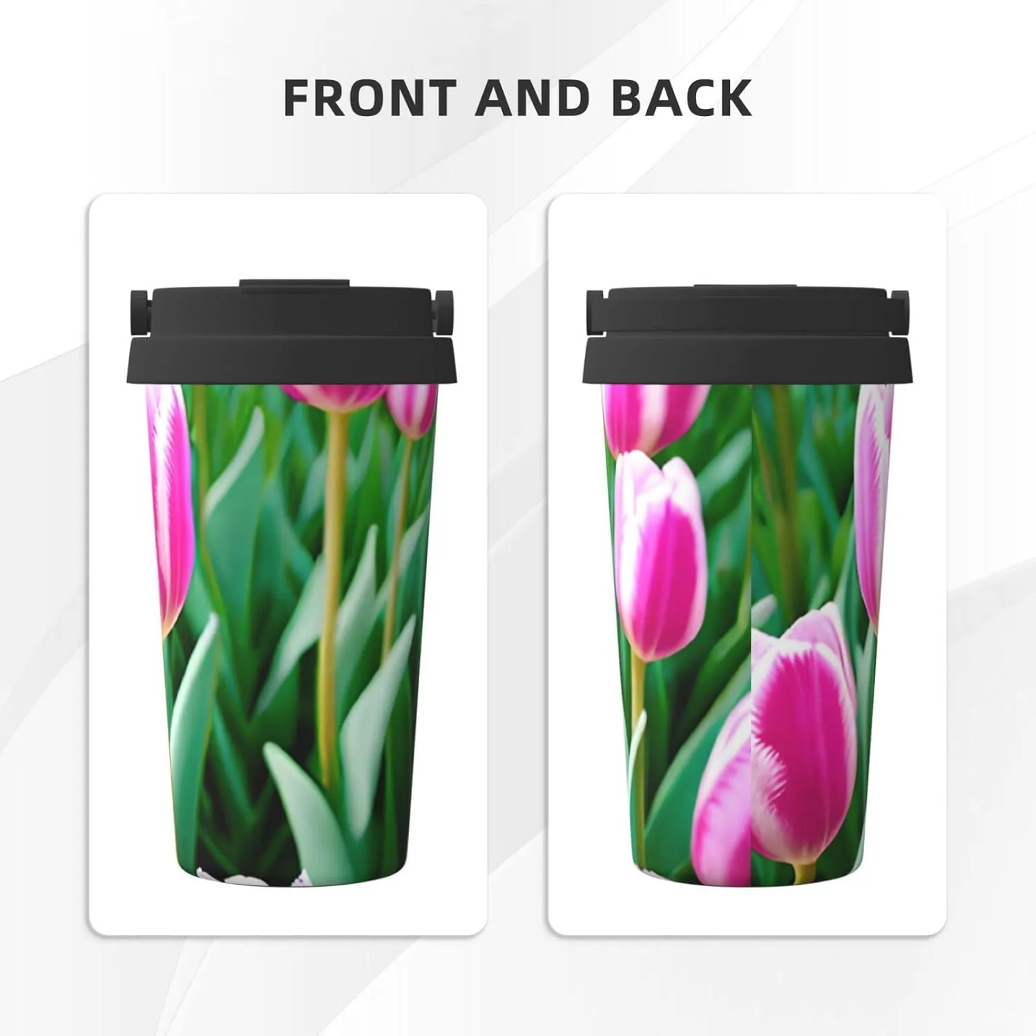 Stainless Steel Tumbler with Lid Insulated Tumbler Spring flower2 Coffee Mug for Travel Reusable Car Cup Double Wall Insulated Cup for Coffee