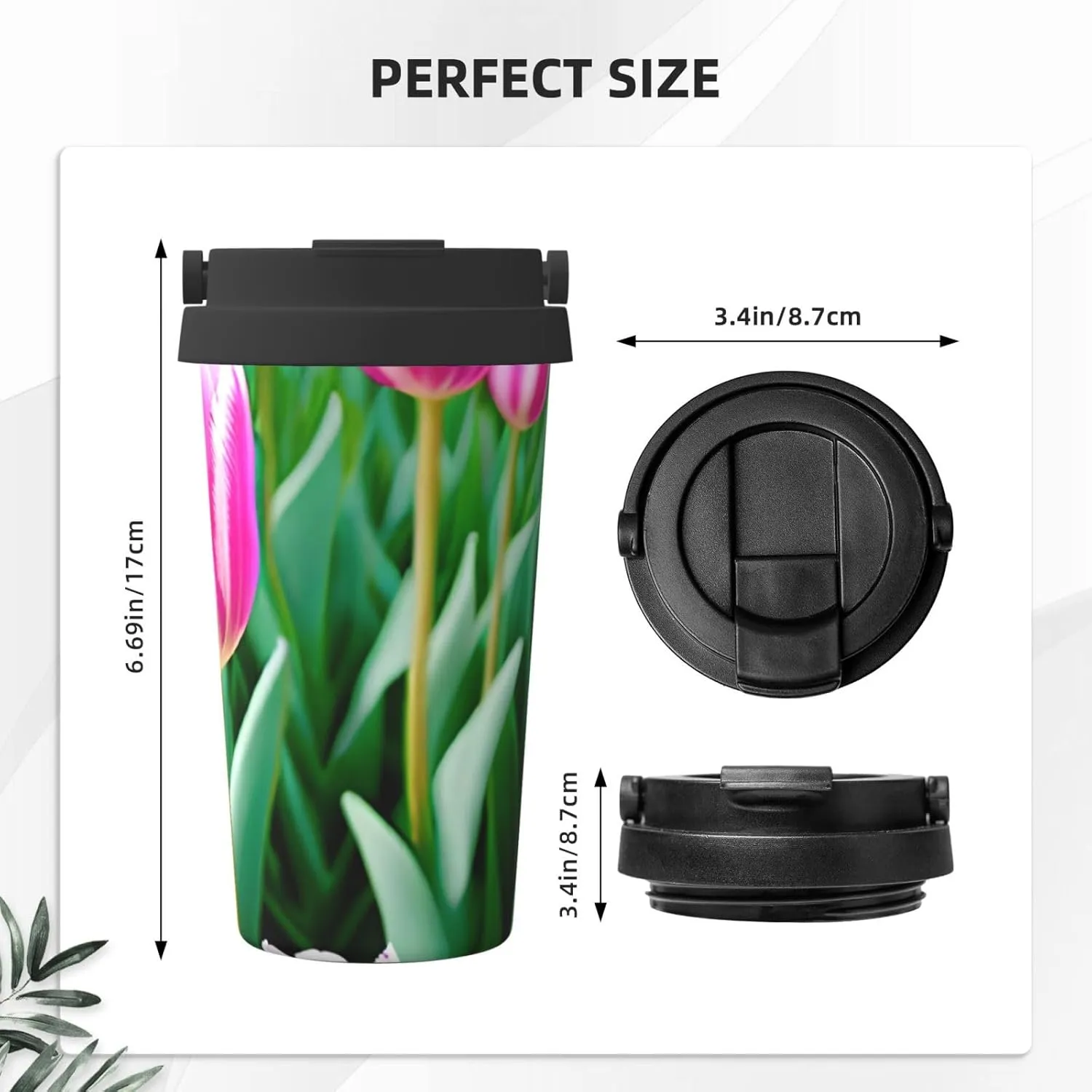 Stainless Steel Tumbler with Lid Insulated Tumbler Spring flower2 Coffee Mug for Travel Reusable Car Cup Double Wall Insulated Cup for Coffee