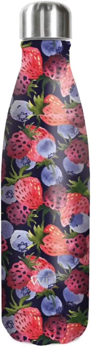 Stainless Steel Water Bottle -17 Fl Oz - Double Wall Vacuum Insulated Containers - Keeps Drinks Cold for 24 Hours and Hot for 12 - Leak Proof - BPA Free (Berries)