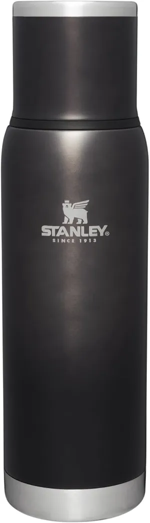 Stanley Adventure-To-Go Vacuum Bottle 1.1 qt | Wide Mouth with Leakproof Cup Lid | Keep Drinks Hot or Cold | Packable for Travel | Insulated Stainless Steel Thermos | BPA-Free | Charcoal Glow