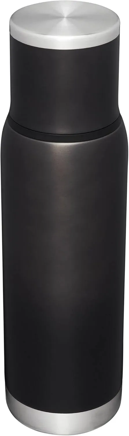 Stanley Adventure-To-Go Vacuum Bottle 1.1 qt | Wide Mouth with Leakproof Cup Lid | Keep Drinks Hot or Cold | Packable for Travel | Insulated Stainless Steel Thermos | BPA-Free | Charcoal Glow