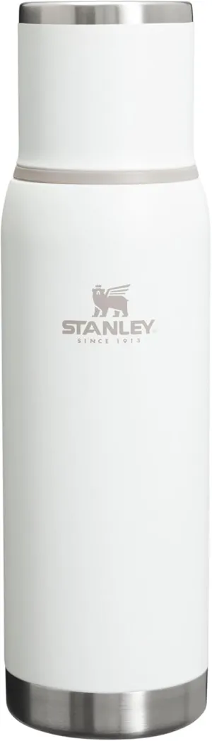 Stanley Adventure-To-Go Vacuum Bottle 1.1 qt | Wide Mouth with Leakproof Cup Lid | Keep Drinks Hot or Cold | Packable for Travel | Insulated Stainless Steel Thermos | BPA-Free | Frost