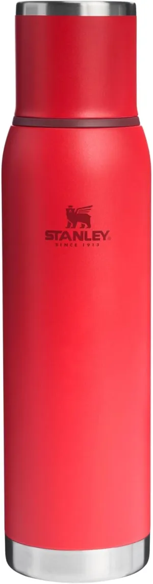 Stanley Adventure-To-Go Vacuum Bottle 1.4 qt | Wide Mouth with Leakproof Cup Lid | Keep Drinks Hot or Cold | Packable for Travel | Insulated Stainless Steel Thermos | BPA-Free | Chili Red