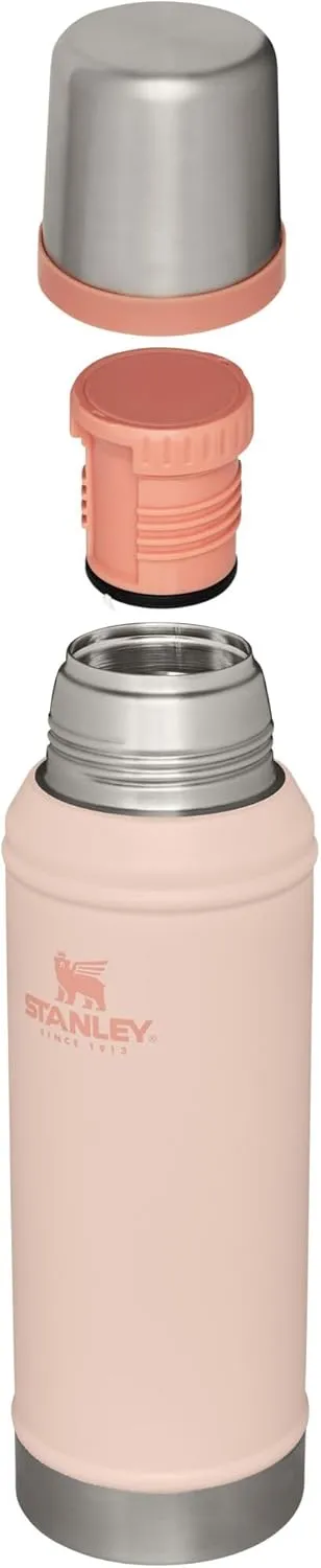 Stanley Classic Legendary Vacuum Bottle 1.0 qt | Wide Mouth with Leakproof Cup Lid | Keep Drinks Hot or Cold | Packable for Travel | Insulated Stainless Steel Thermos | BPA-Free | Limestone