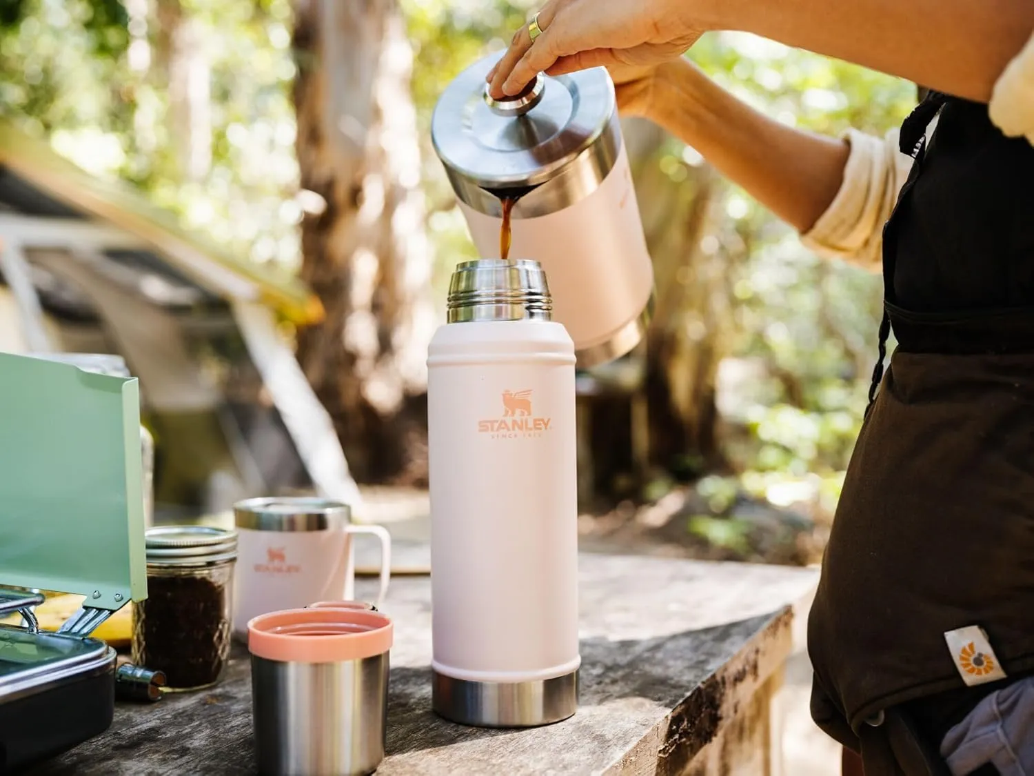 Stanley Classic Legendary Vacuum Bottle 1.0 qt | Wide Mouth with Leakproof Cup Lid | Keep Drinks Hot or Cold | Packable for Travel | Insulated Stainless Steel Thermos | BPA-Free | Limestone