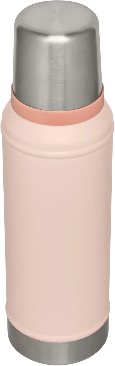 Stanley Classic Legendary Vacuum Bottle 1.0 qt | Wide Mouth with Leakproof Cup Lid | Keep Drinks Hot or Cold | Packable for Travel | Insulated Stainless Steel Thermos | BPA-Free | Limestone