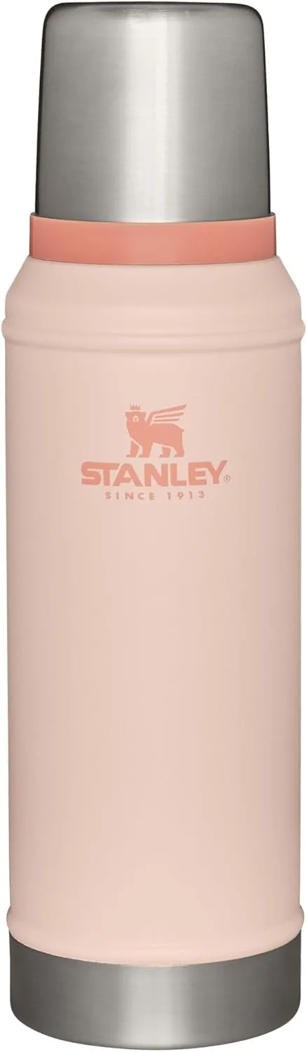 Stanley Classic Legendary Vacuum Bottle 1.0 qt | Wide Mouth with Leakproof Cup Lid | Keep Drinks Hot or Cold | Packable for Travel | Insulated Stainless Steel Thermos | BPA-Free | Limestone