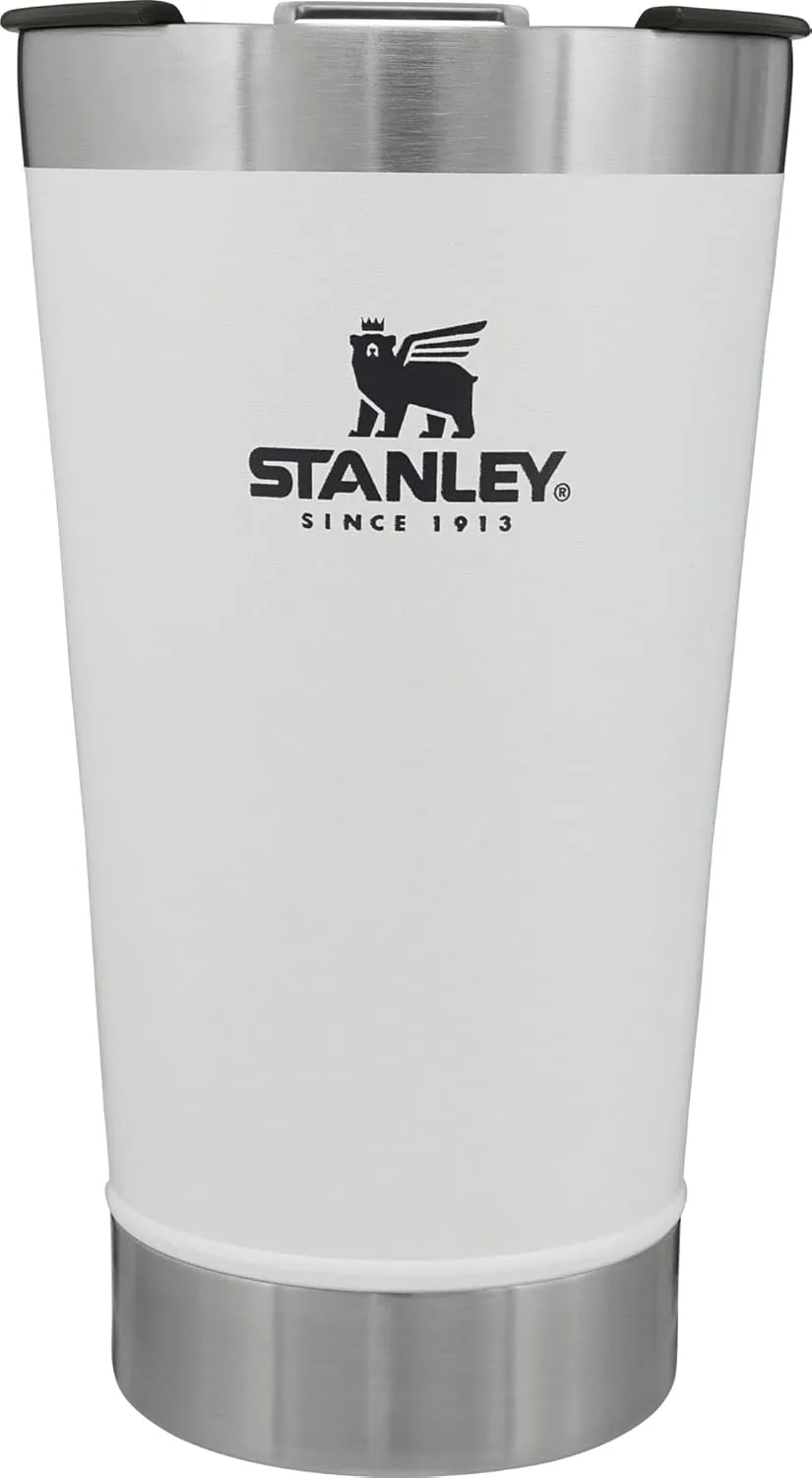 Stanley Stay-Chill Beer Pint 16 oz | Wide Mouth Lid | Built-In Bottle Opener | Beer Tumbler Cup | Insulated Stainless Steel Pint Glass | BPA-Free | Polar