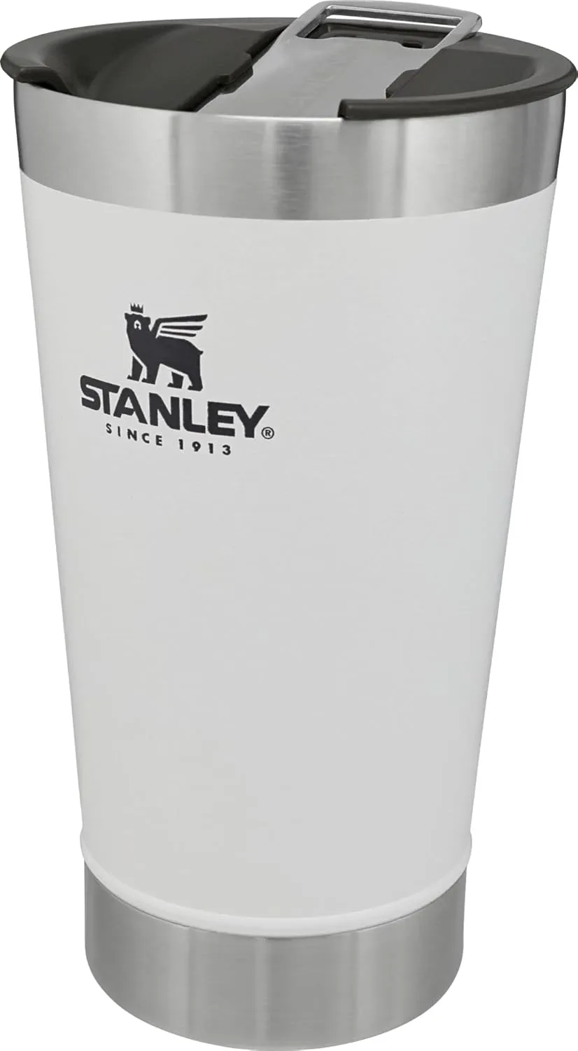 Stanley Stay-Chill Beer Pint 16 oz | Wide Mouth Lid | Built-In Bottle Opener | Beer Tumbler Cup | Insulated Stainless Steel Pint Glass | BPA-Free | Polar