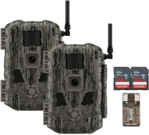 Stealth Cam Fusion MAX 2.0 36MP Cellular Wireless Trail Camera (2-Pack) Bundle with 32 GB Memory Card and Card Reader