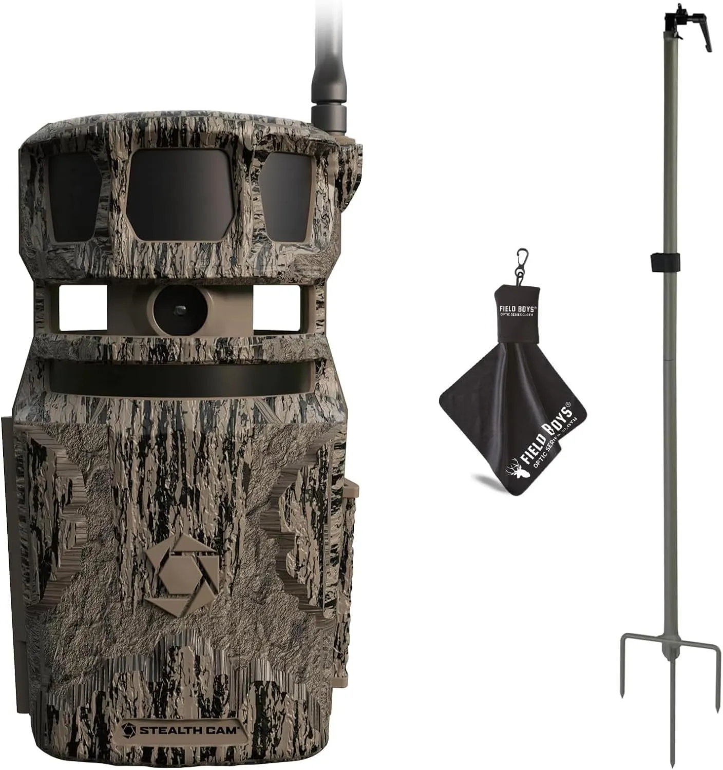Stealth Cam Revolver PRO 40MP Photo 1440P at 30 FPS QHD Video 0.4 Sec Trigger Speed 360-Degree Panoramic View Built-in GPS Hunting Cellular Trail Camera, Adjustable Durable Steel Post, and Cloth