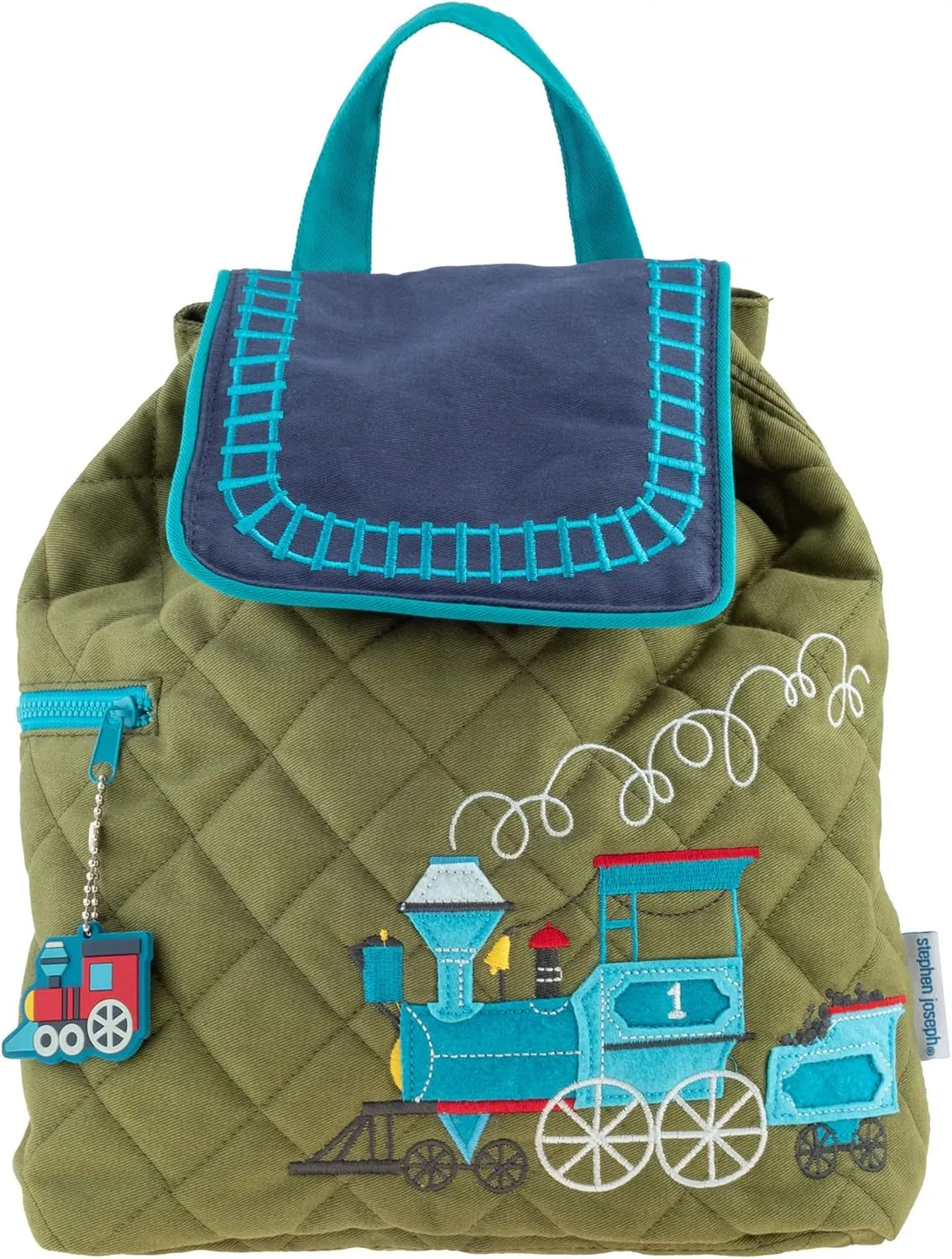 Stephen Joseph Boys' Train, One Size Quilted Backpack
