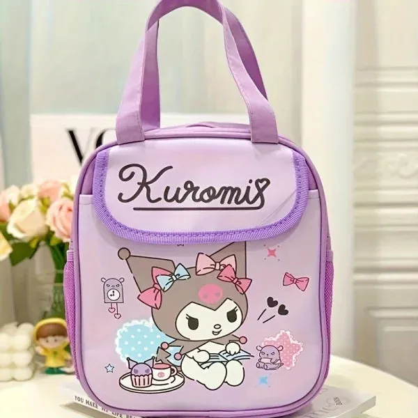 Stitch Sanrio Kuromi Insulated Tote Lunch Bag - Reusable & Foldable Canvas