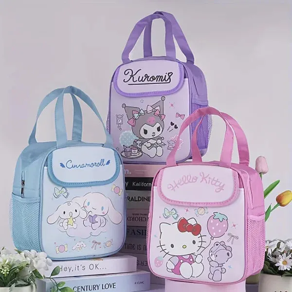 Stitch Sanrio Kuromi Insulated Tote Lunch Bag - Reusable & Foldable Canvas