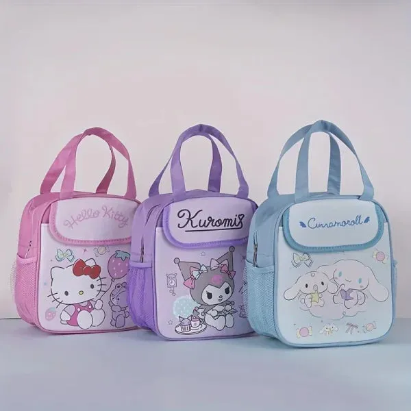 Stitch Sanrio Kuromi Insulated Tote Lunch Bag - Reusable & Foldable Canvas