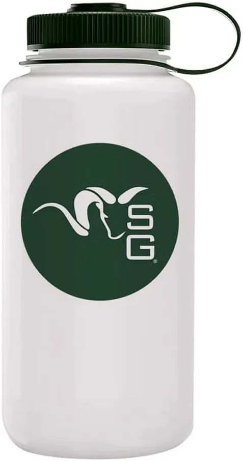 Stone Glacier Ram Nalgene 32 oz Wide Mouth Water Bottle, BPA-Free, Dishwasher-Safe, Made in USA (60120-GN-32oz)
