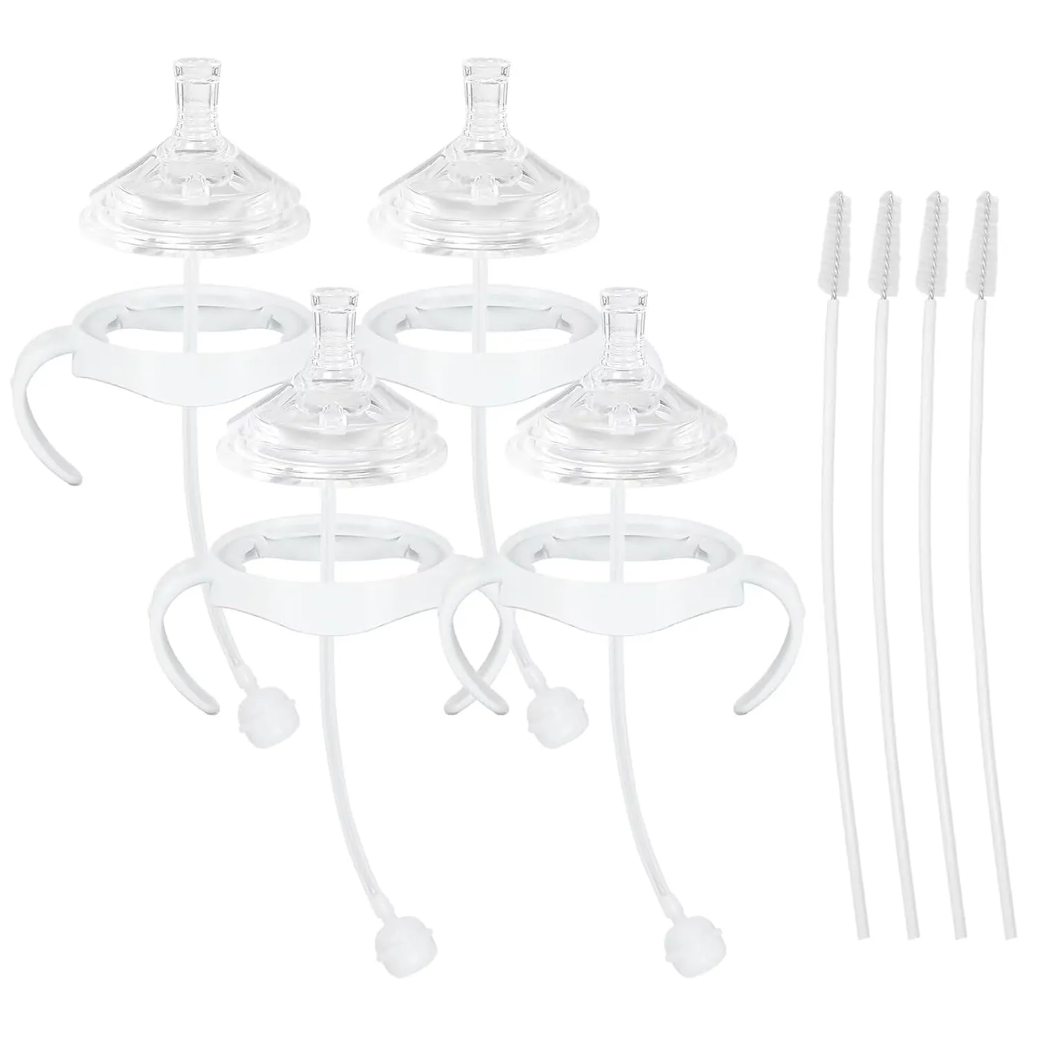 Straw Cup Soft Spout Conversion Kit for Philips Avent Natural Baby Bottle, Bottle Handles and Weighted Straw （4 Pack）