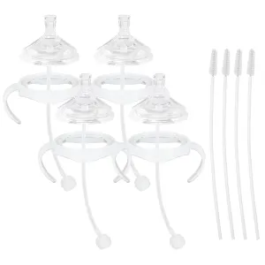 Straw Cup Soft Spout Conversion Kit for Philips Avent Natural Baby Bottle, Bottle Handles and Weighted Straw （4 Pack）